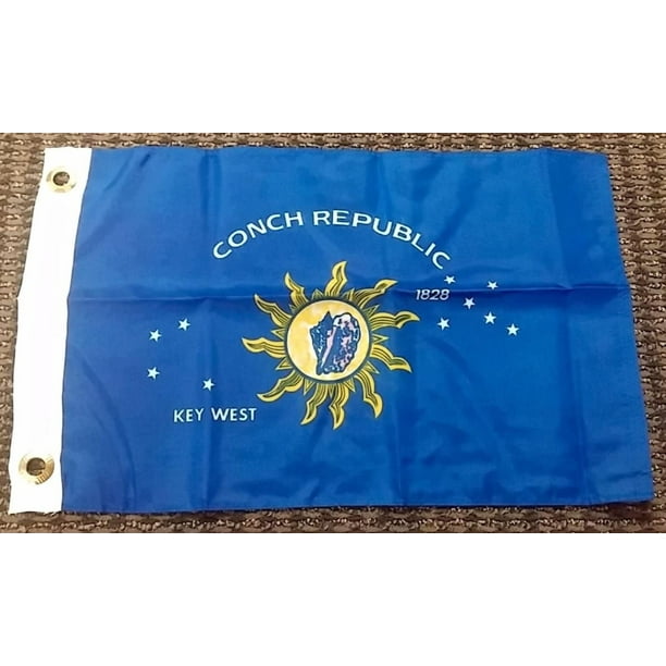 12x18 12"x18" Key West Conch Republic Florida Super Poly Double Sided Boat Flag 